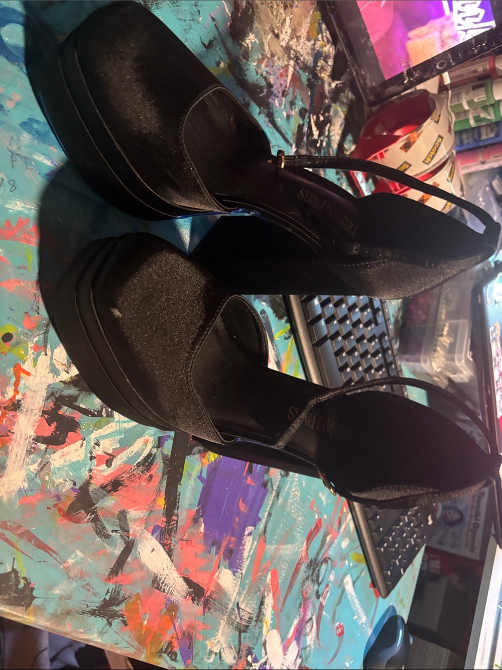Amazon Black Platform Slingback Heels